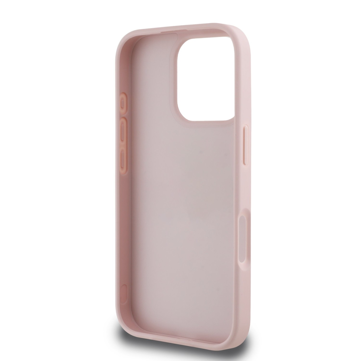 Guess PU Grained Roses 4G Metal Logo Zadní Kryt pro iPhone 16 Pro Pink