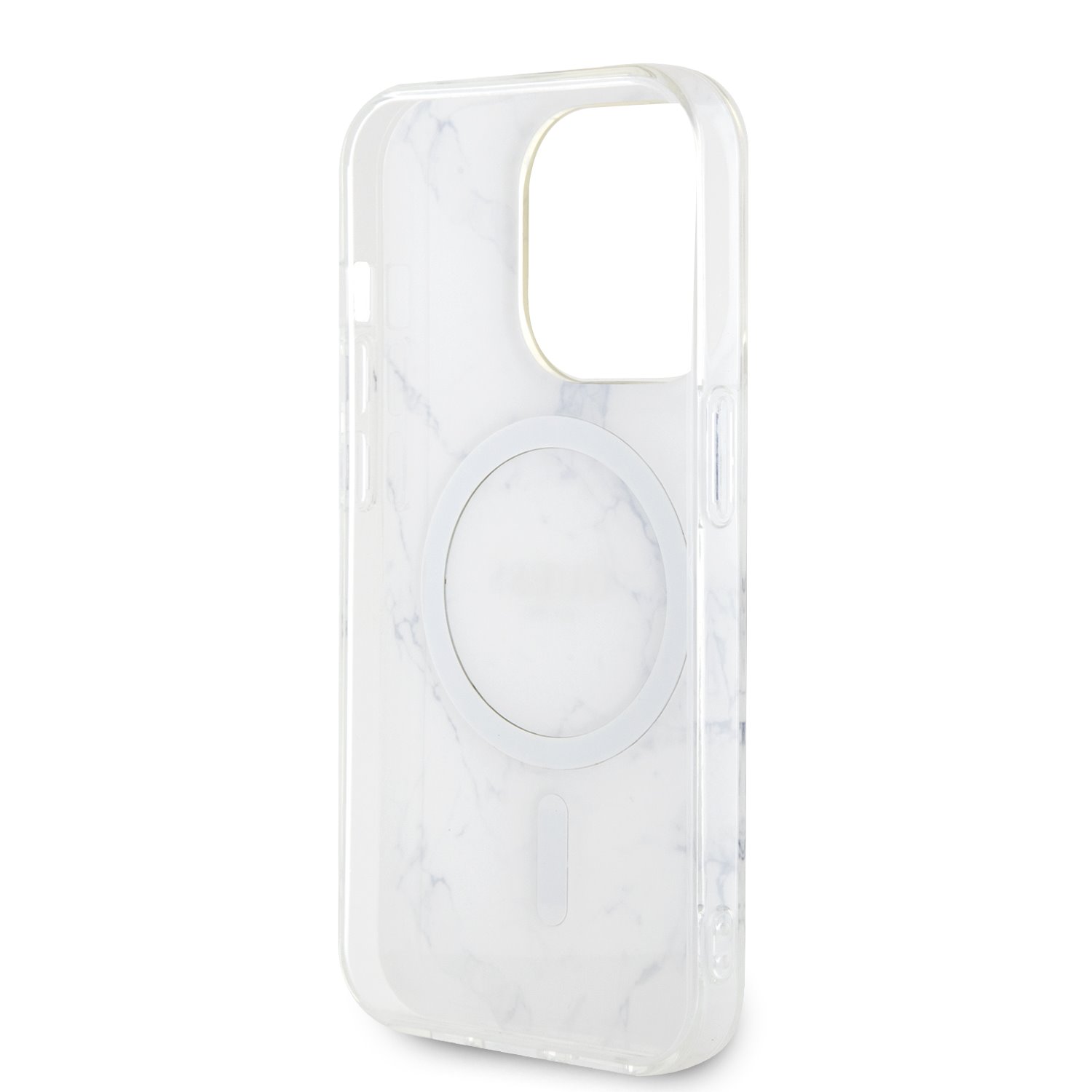 Guess IML Marble MagSafe Zadní Kryt pro iPhone 13 Pro White