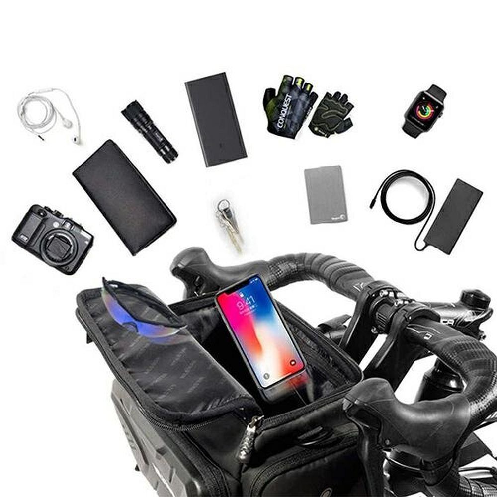 WILDMAN traveling bag for bike handlebars with zipper 4L GS6 black