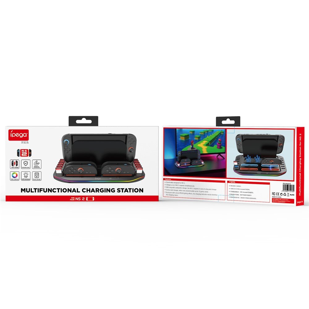 iPega SW2210 Multifunkční Nabíjecí RGB Stojan pro Nintendo Switch 2 Black 