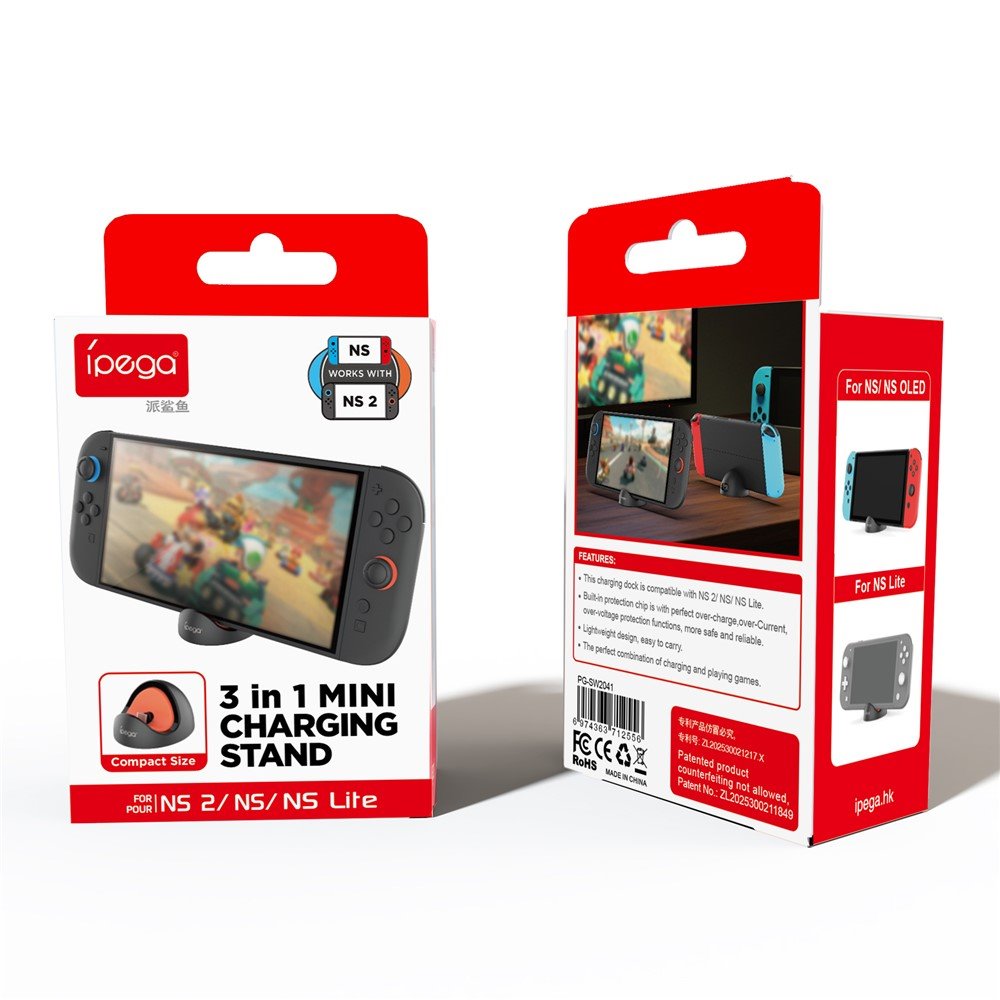 iPega SW2041 Mini Nabíjecí Dok pro NS Lite / NS / NS 2, černá/červená