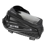 WILDMAN traveling bag for bike frame with zipper 1,2L (4 "- 7") ES10 black