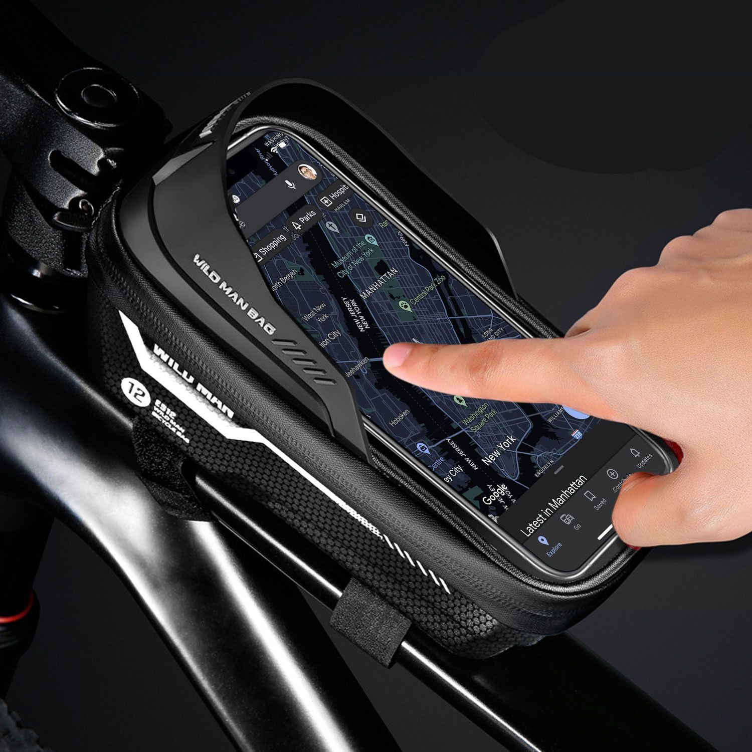 WILDMAN traveling bag for bike frame with zipper 1L (4 "- 7") ES12 black