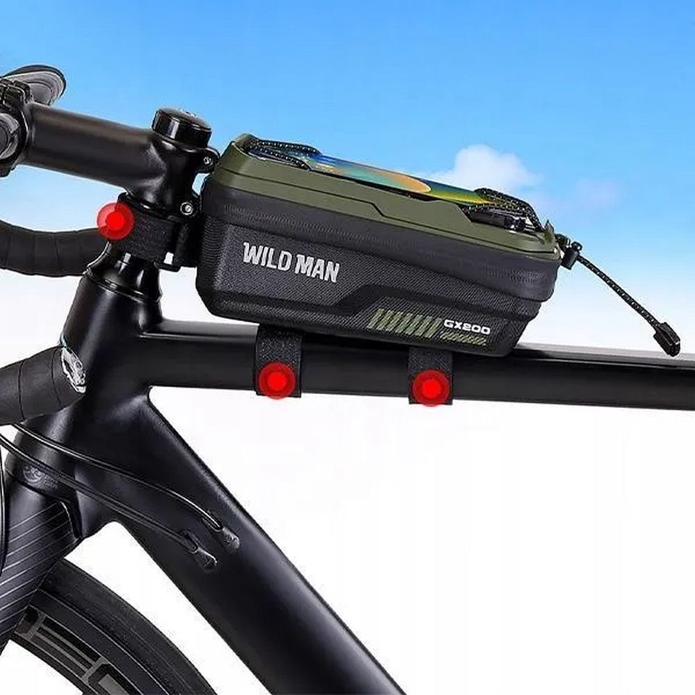 WILDMAN traveling bag for bike frame with zipper 1L (4 "- 7") GX200 green