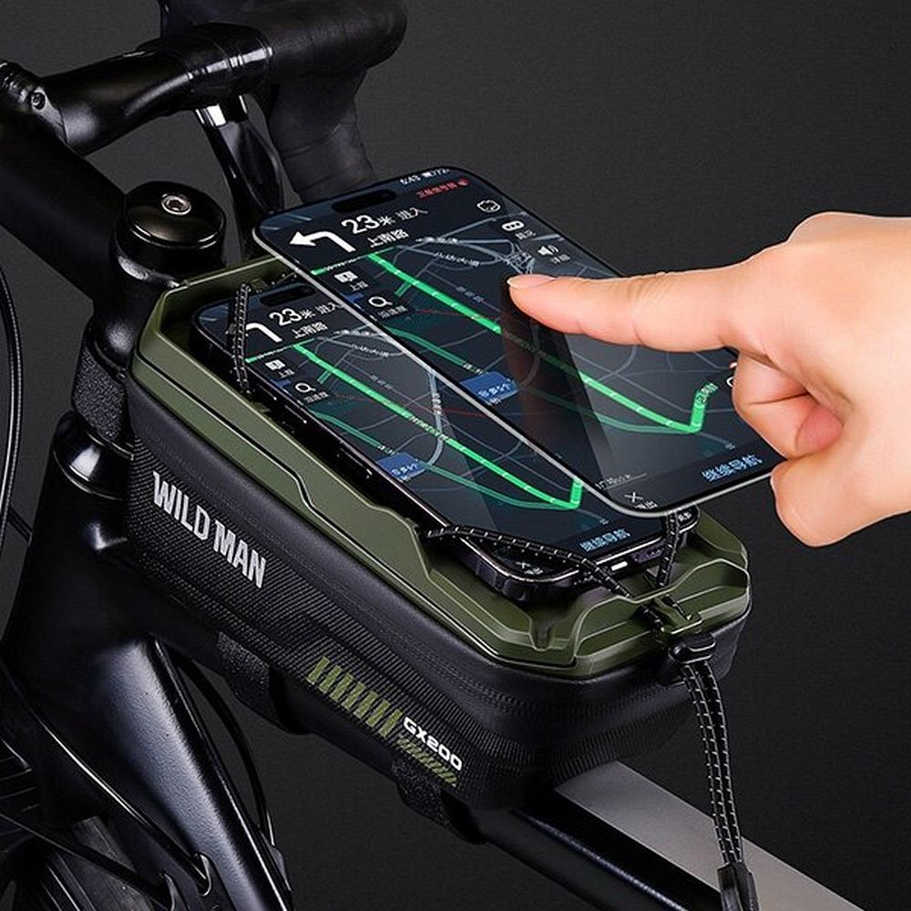 WILDMAN traveling bag for bike frame with zipper 1L (4 "- 7") GX200 green