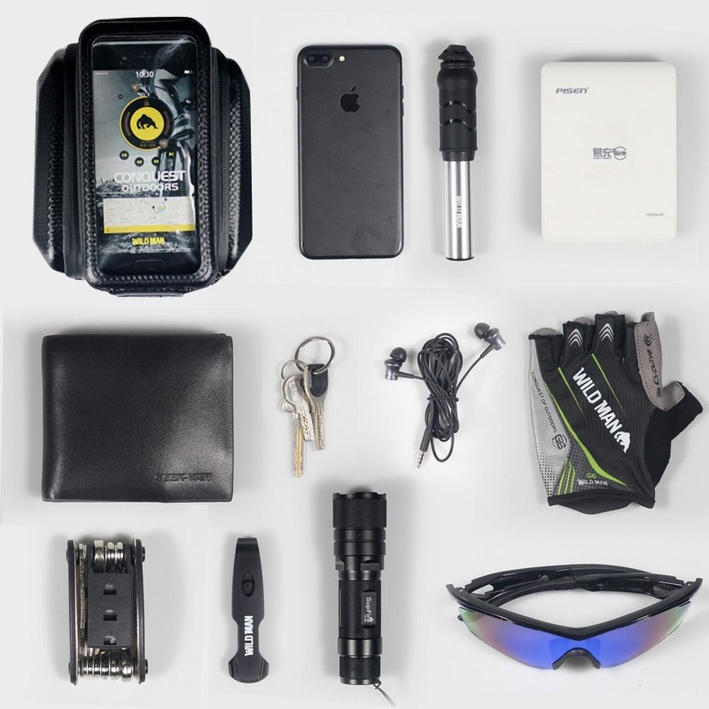 WILDMAN traveling bag for bike frame with zipper E6S 1,2L ( 4 "- 7" ) black 