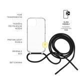 Pouzdro FIXED Pure Neck s černou šňůrkou na krk pro Samsung Galaxy A17 4G/5G