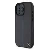 Mercedes Leather Blue Stripe MagSafe Zadní Kryt pro iPhone 16 Pro Anthracite Grey