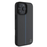 Mercedes Leather Blue Stripe MagSafe Zadní Kryt pro iPhone 16 Pro Anthracite Grey