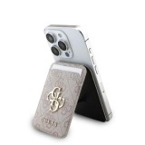 Peněženka se stojanem Guess 4G Metal Logo MagSafe Cardslot, růžová