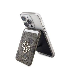 Peňaženka so stojanom Guess 4G Metal Logo MagSafe Cardslot, hnedá