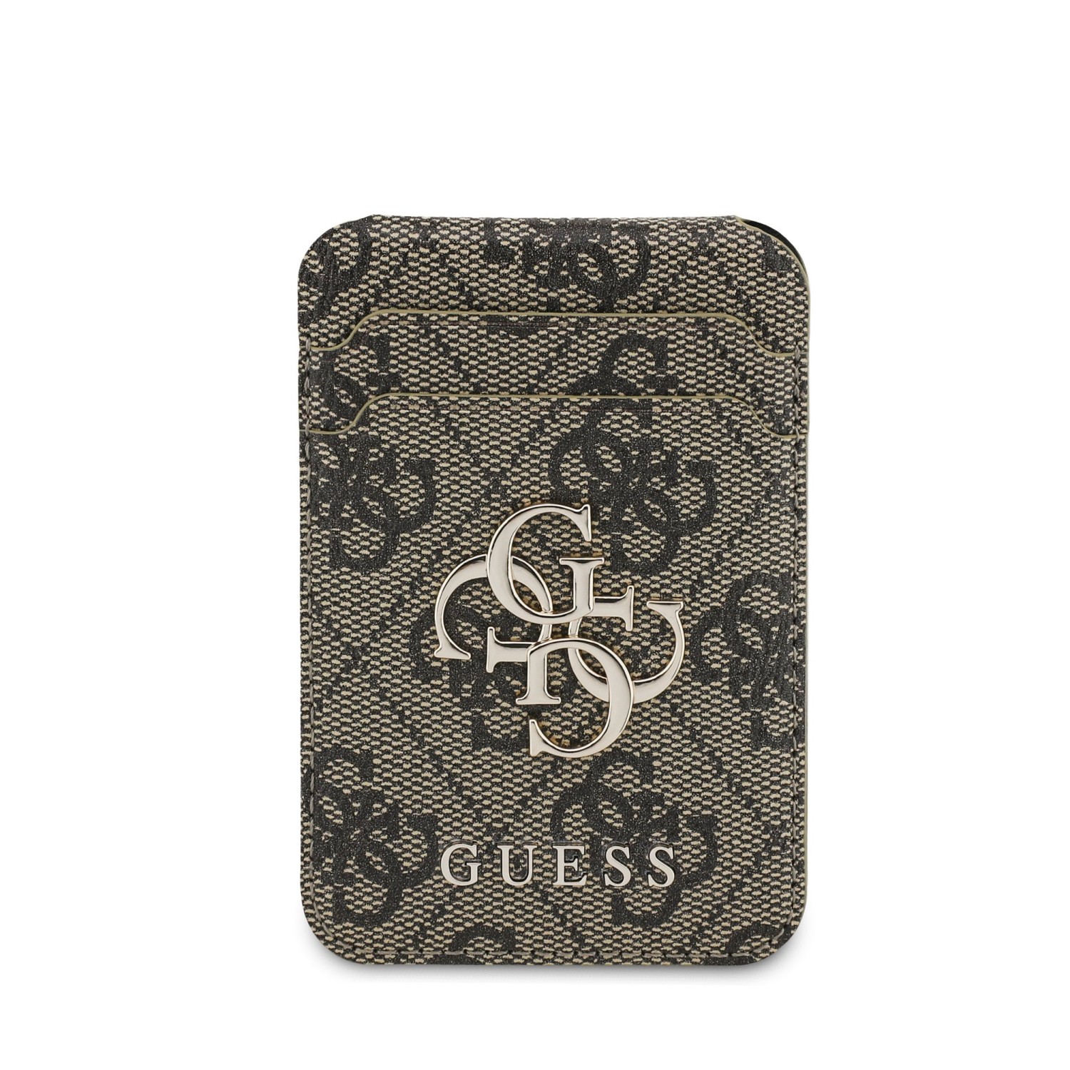 Guess 4G Metal Logo MagSafe Cardslot Peněženka se Stojanem Brown