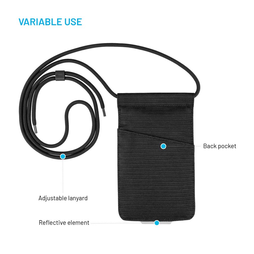 Taštička přes rameno s kapsou FIXED Camino Sling pro mobilní telefony do 7", černá