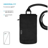 Taštička přes rameno s kapsou FIXED Camino Case pro mobilní telefony do 7", černá