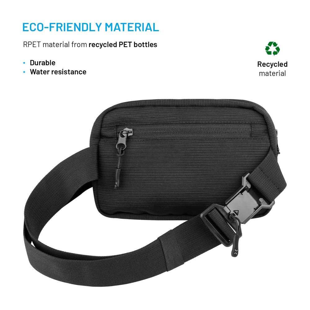 Taštička okolo pasu s kapsami FIXED Camino Belt, černá