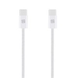 Pletený kabel OBAL:ME Super Fast USB-C/USB-C 60W 1m, bílá