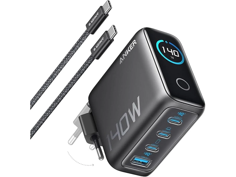 Nabíječka do sítě Anker 140W, 3xUSB-C, 1xUSB šedá