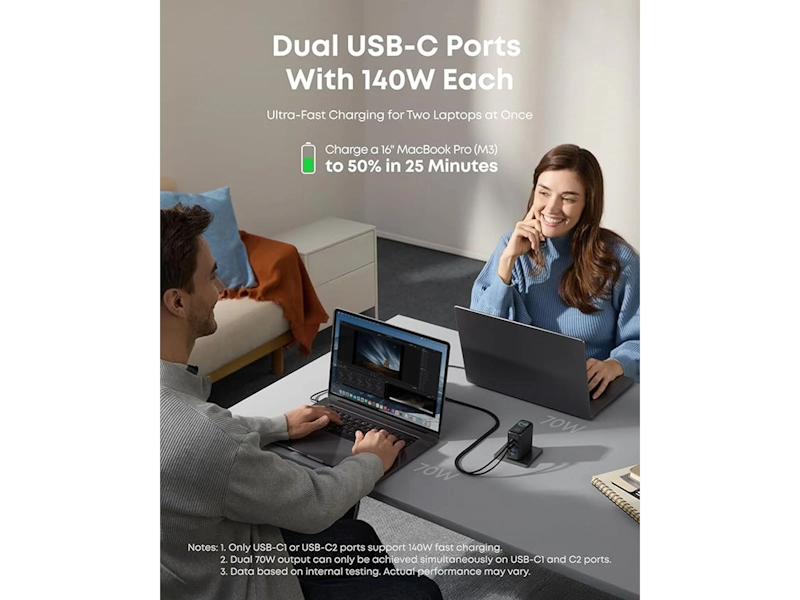 Anker 140W, 3xUSB-C, 1xUSB Nabíječka do sítě stříbrná