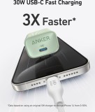 Anker 511 Nano 4 30W, USB-C Nabíječka do sítě zelená