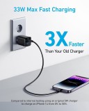 Anker 323 33W, 1xUSB-C, 1xUSB Nabíječka do sítě černá