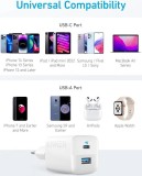 Anker 323 33W, 1xUSB-C, 1xUSB Nabíječka do sítě bílá