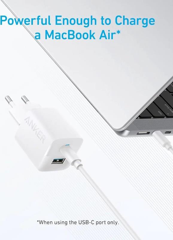 Anker 323 33W, 1xUSB-C, 1xUSB Nabíječka do sítě bílá