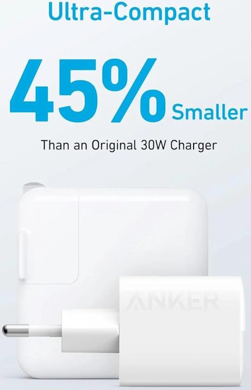 Anker 323 33W, 1xUSB-C, 1xUSB Nabíječka do sítě bílá