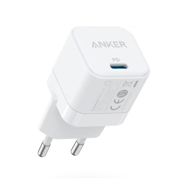 Nabíječka do sítě Anker PowerPort 3 20W, USB-C bílá