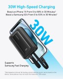 Anker 10000mAh, 30W Powerbanka s kabelem USB-C + Lightning černá