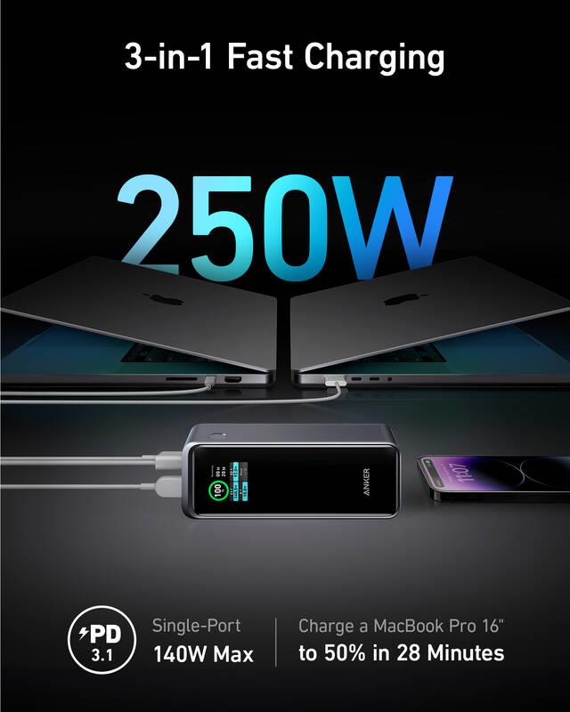 Anker Prime 27650mAh, 250W Powerbanka černá