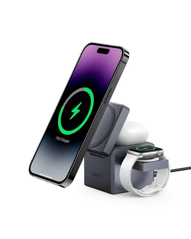 Anker 3v1 Cube MagSafe 30W Bezdrátová nabíječka černá
