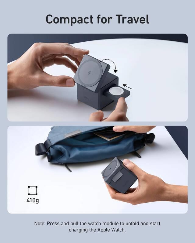 Anker 3v1 Cube MagSafe 30W Bezdrátová nabíječka černá