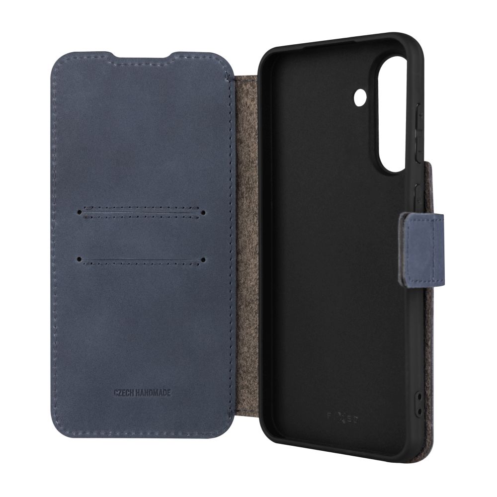 Kožené pouzdro typu kniha FIXED ProFit pro Samsung Galaxy A56 5G, modré