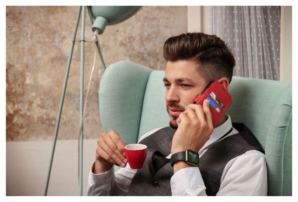 Kožené pouzdro typu kniha FIXED ProFit pro Samsung Galaxy A36 5G, červené