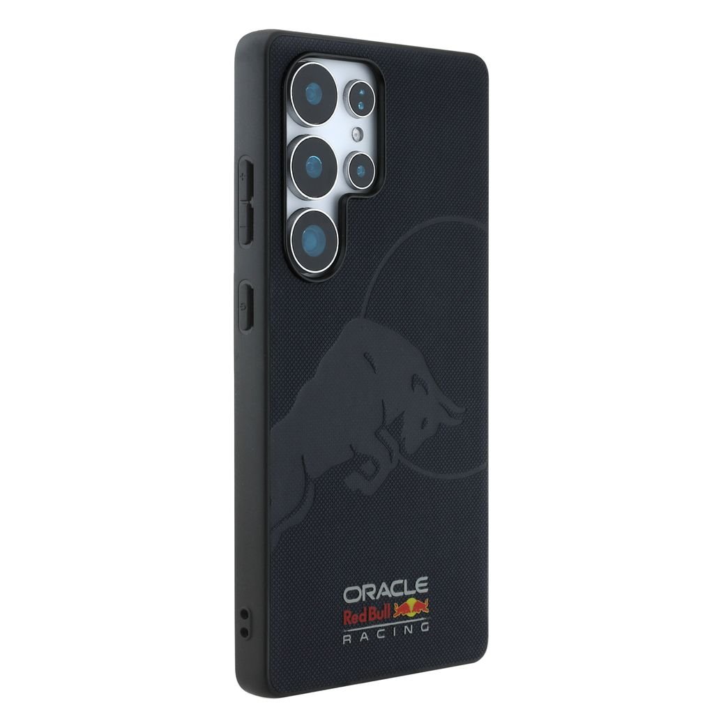 Red Bull Leather Meshed Debossed Logo MagSafe Zadní Kryt pro Samsung Galaxy S25 Ultra Navy