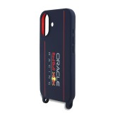 Red Bull Silicone Vertical Logo MagSafe Zadní Kryt + Crossbody Popruh pro iPhone 16 Navy