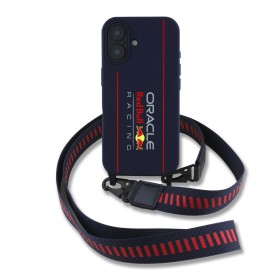 Zadný kryt Red Bull Silicone Vertical Logo MagSafe + crossbody popruh pre Apple iPhone 16, navy
