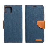 CANVAS Book case for IPHONE 16 navy blue