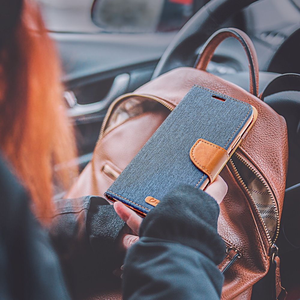 CANVAS Book case for SAMSUNG A14 4G / A14 5G navy blue