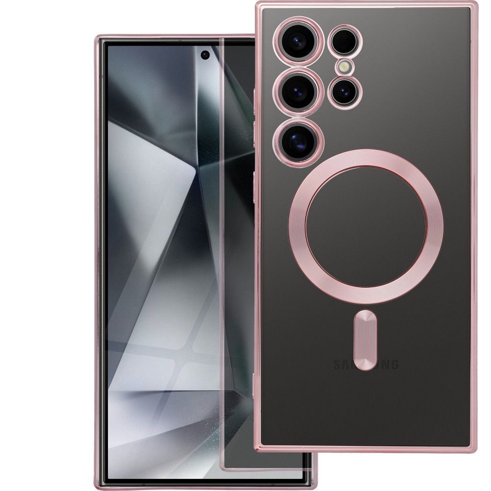 ELECTRO MAG COVER case compatible with MagSafe for SAMSUNG S25 FE rose gold