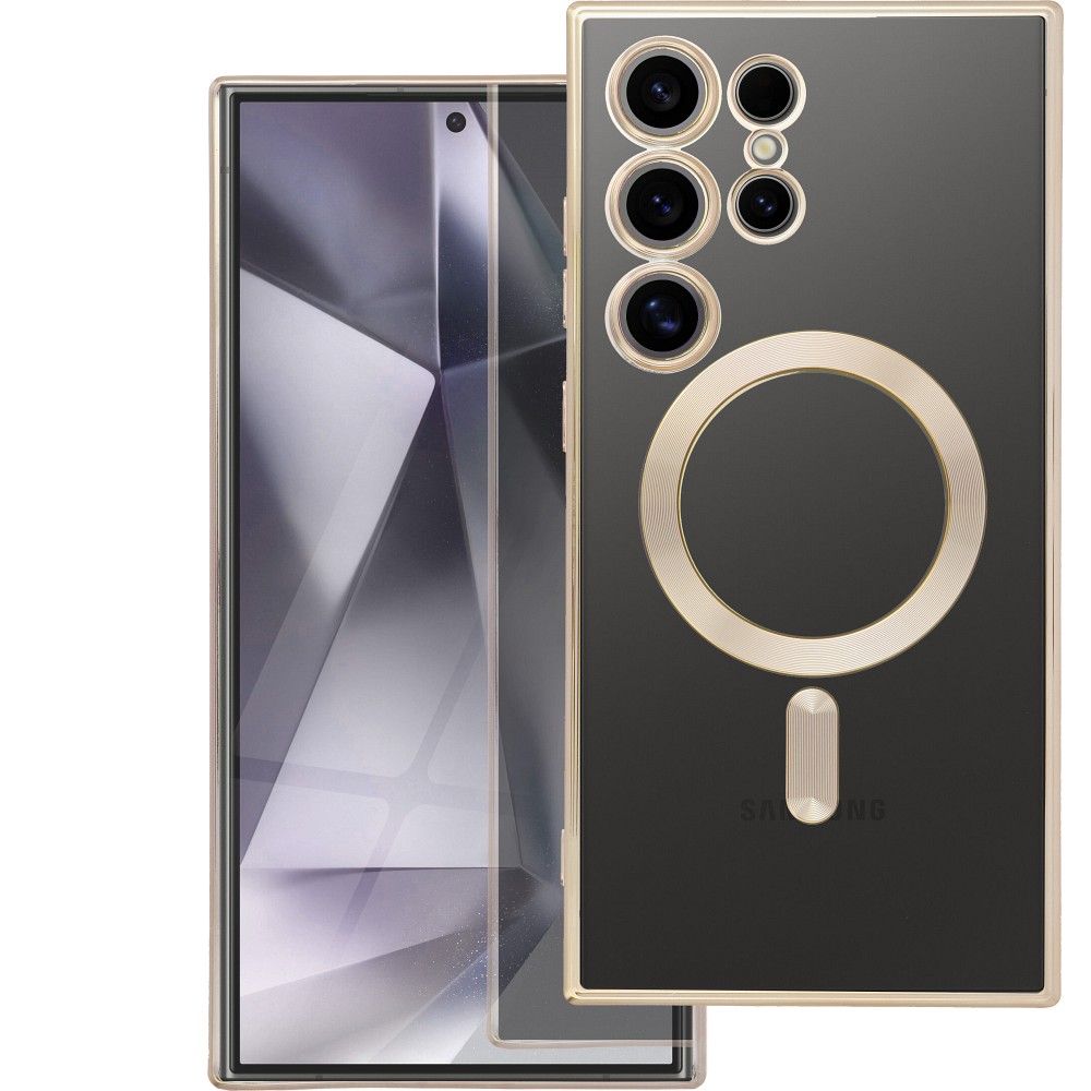 ELECTRO MAG COVER case compatible with MagSafe for SAMSUNG S25 FE gold