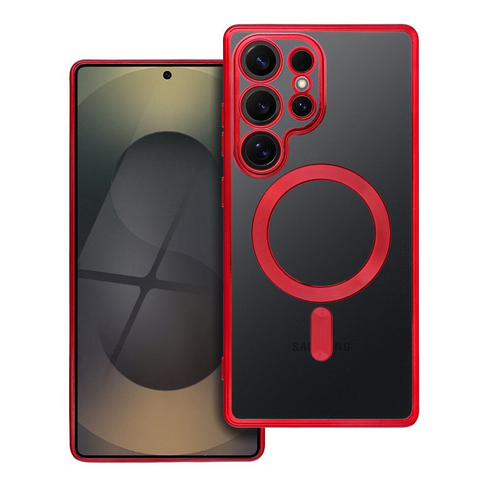 ELECTRO MAG COVER case compatible with MagSafe for SAMSUNG S25 Edge red