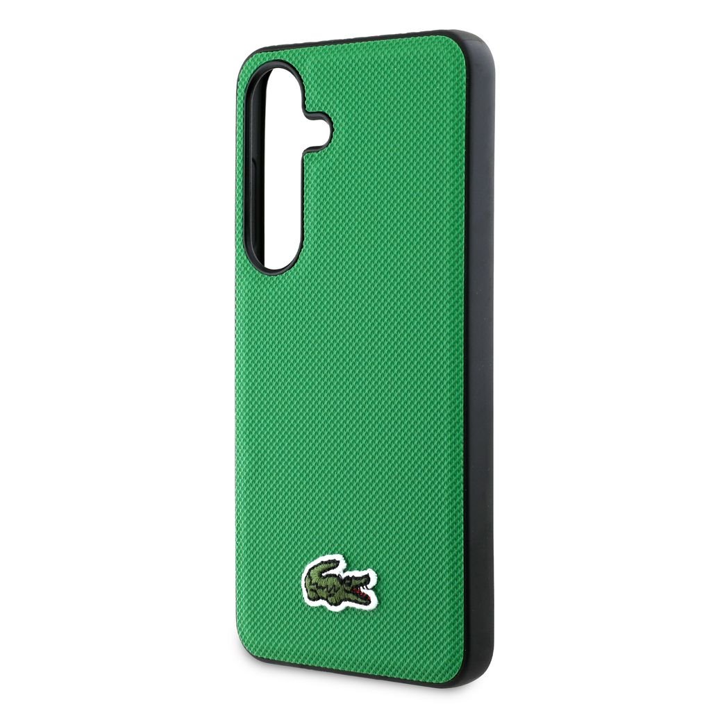 Lacoste Iconic Petit Pique Woven Logo MagSafe Zadní Kryt pro Samsung Galaxy S25 Green