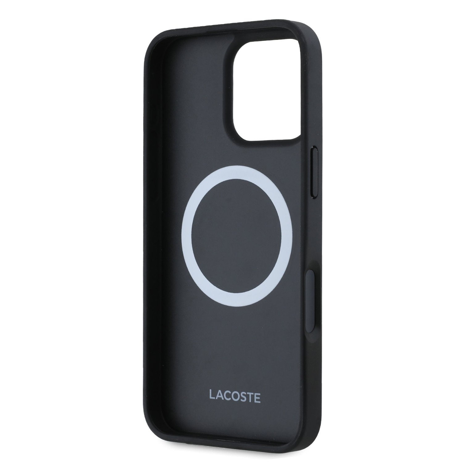 Lacoste Iconic Petit Pique Woven Logo MagSafe Zadní Kryt pro iPhone 16 Pro Black + USB-C/USB-C Datový Kabel 