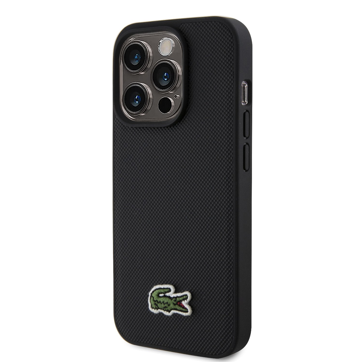Lacoste Iconic Petit Pique Woven Logo MagSafe Zadní Kryt pro iPhone 15 Pro Black + USB-C/USB-C Datový Kabel