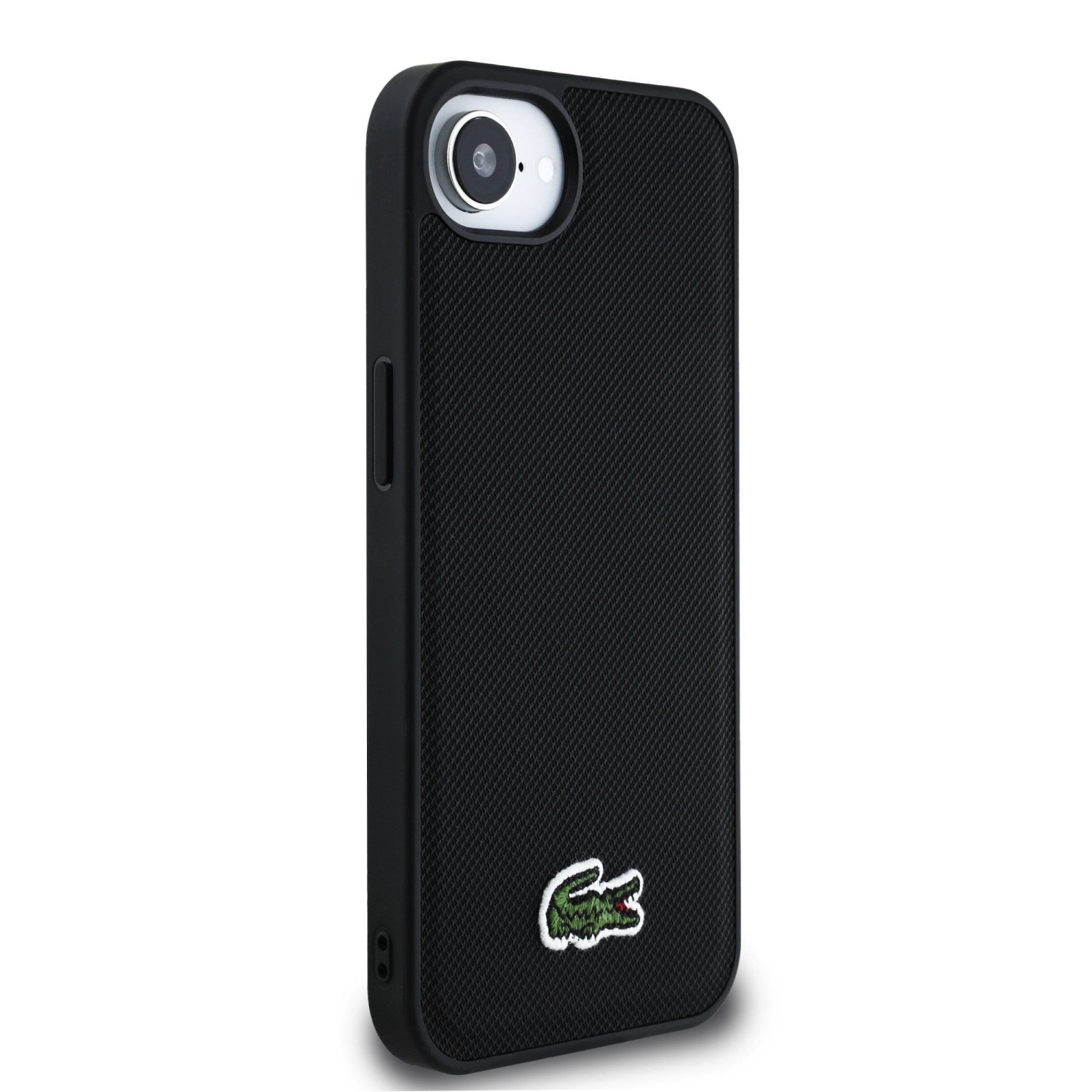 Lacoste Iconic Petit Pique Woven Logo MagSafe Zadní Kryt pro iPhone 16e Black