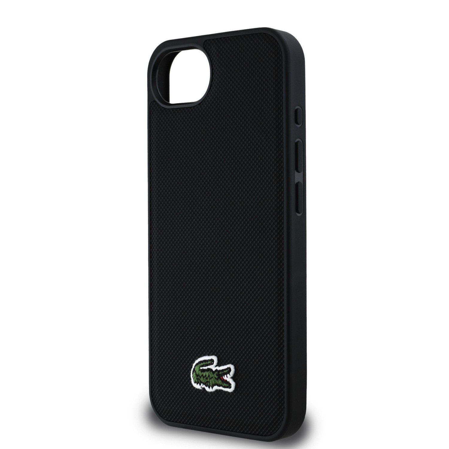 Lacoste Iconic Petit Pique Woven Logo MagSafe Zadní Kryt pro iPhone 16e Black