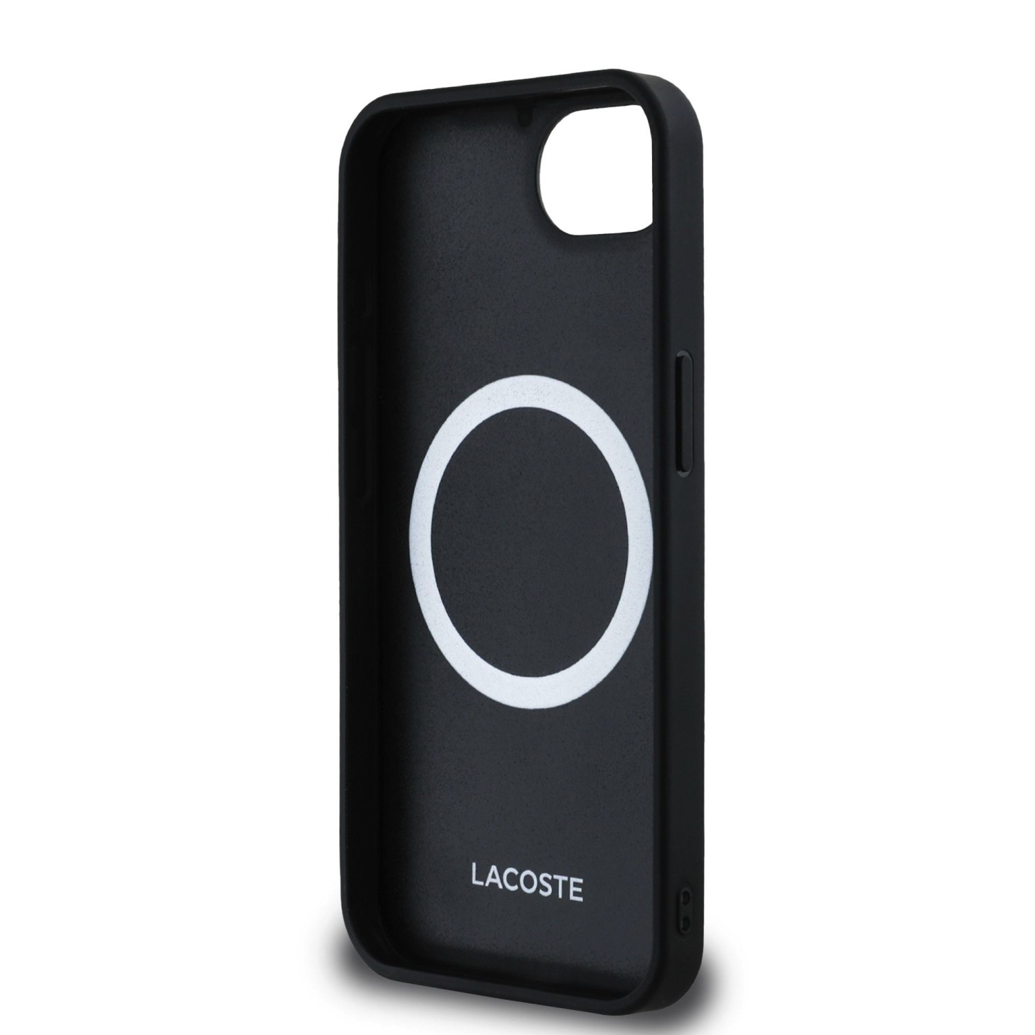 Lacoste Iconic Petit Pique Woven Logo MagSafe Zadní Kryt pro iPhone 16e Black