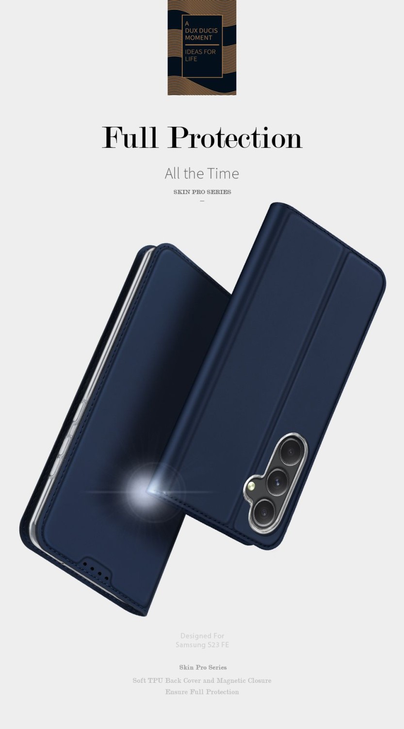 DUX DUCIS wallet case SKIN PRO for SAMSUNG S23 FE blue