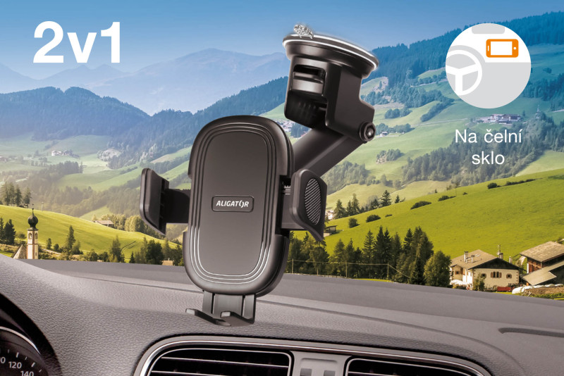 Držák do auta s výsuvným ramenem HA21 Aligator Multi na čelní sklo a palubní desku, univerzální